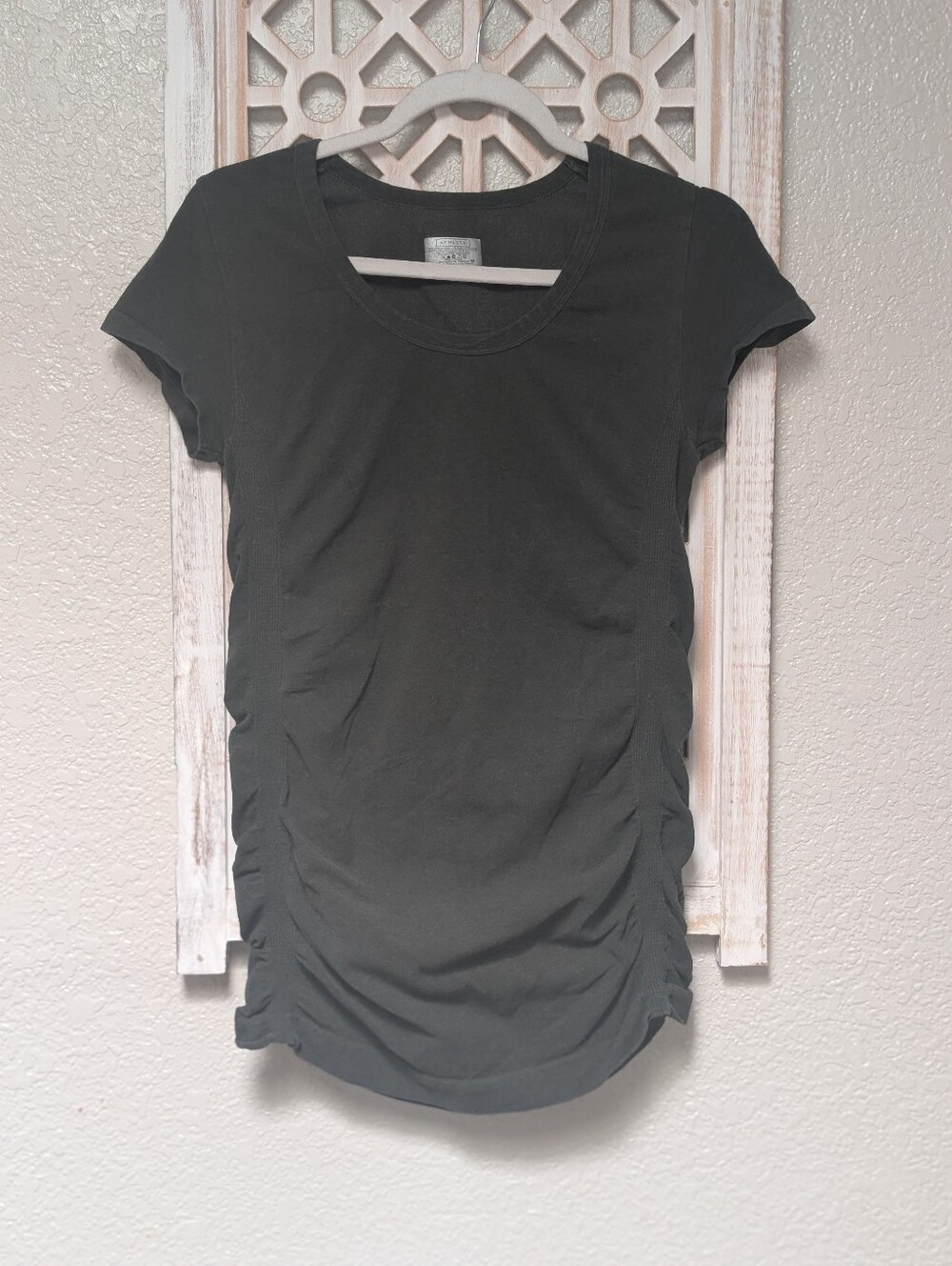 Athleta Maternity Actviewear Shirt Womens M Gray Stretch Organic Cotton Casual